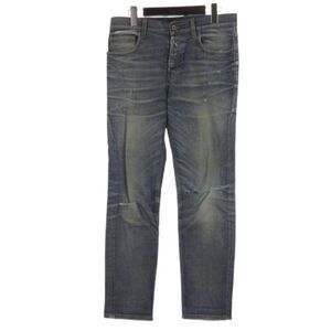 Gucci Denim Pants Jeans Damaged Leather Patches 369032 Indigo 44